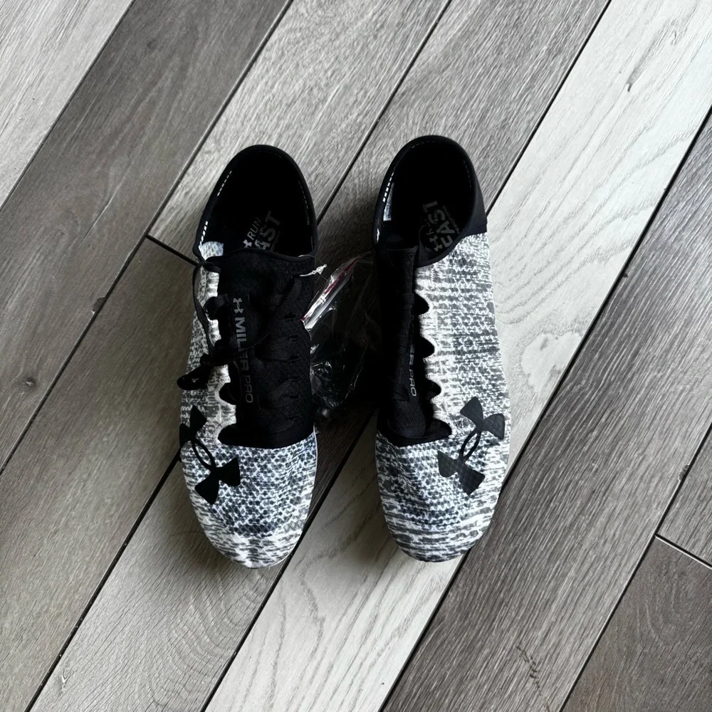 Under Armour Miler Pro Mens Speedform Black White Track Shoes